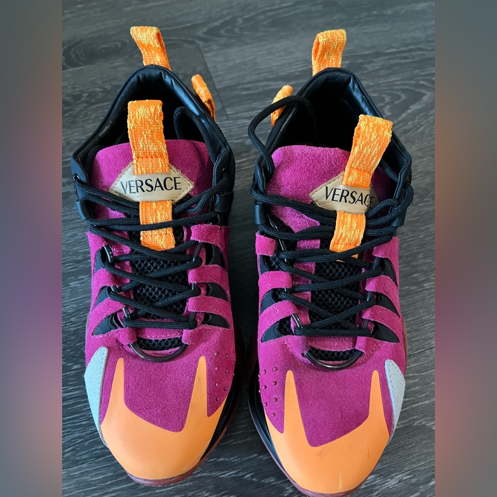 Versace Vibrant Pink and Orange Athletic Shoes